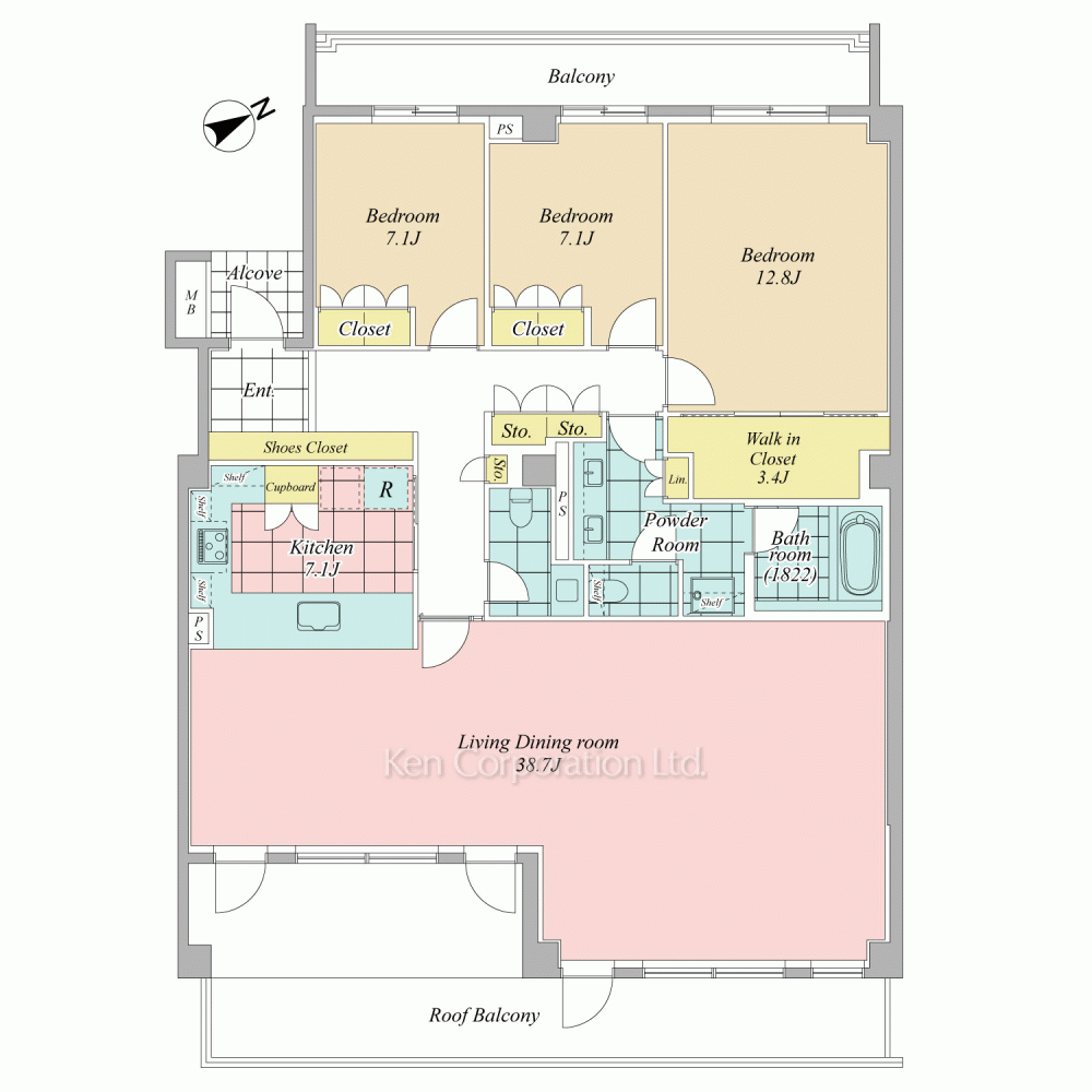 上原ガーデンズ 3階 3LDK 2023035149｜高級賃貸マンションや高級住宅の